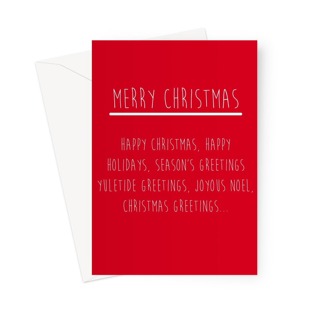 Merry Christmas, Happy Holidays Greeting Card