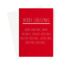 Load image into Gallery viewer, Merry Christmas, Happy Holidays Greeting Card

