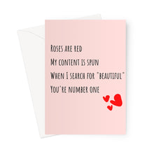 Load image into Gallery viewer, Roses are red, you&#39;re number one Valentine&#39;s Day Card Greeting Card
